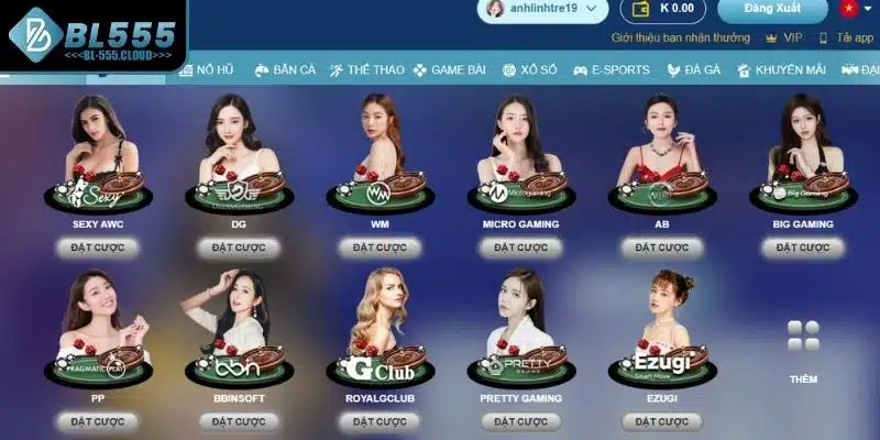 Giới thiệu sảnh Casino BL555