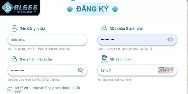 Cung cấp thông tin đăng ký tài khoản mới